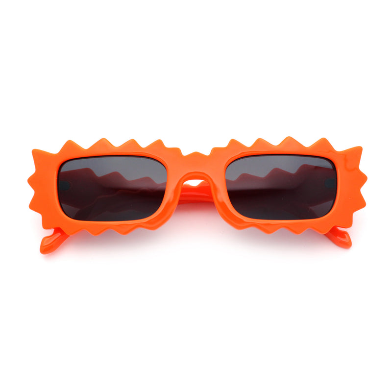 Fun Shockwave Jolt Shape Narrow Rectangle Bold Retro Fashion Sunglasses