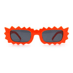 Fun Shockwave Jolt Shape Narrow Rectangle Bold Retro Fashion Sunglasses