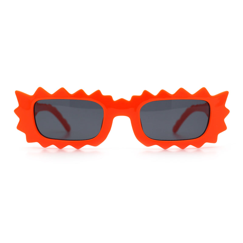 Fun Shockwave Jolt Shape Narrow Rectangle Bold Retro Fashion Sunglasses