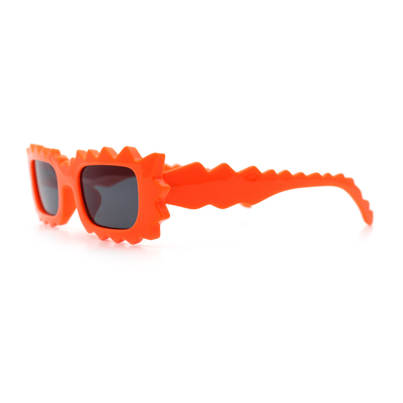 Fun Shockwave Jolt Shape Narrow Rectangle Bold Retro Fashion Sunglasses