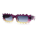 Fun Shockwave Jolt Shape Narrow Rectangle Bold Retro Fashion Sunglasses