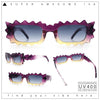 Fun Shockwave Jolt Shape Narrow Rectangle Bold Retro Fashion Sunglasses