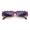 Fun Shockwave Jolt Shape Narrow Rectangle Bold Retro Fashion Sunglasses