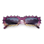 Fun Shockwave Jolt Shape Narrow Rectangle Bold Retro Fashion Sunglasses