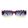 Fun Shockwave Jolt Shape Narrow Rectangle Bold Retro Fashion Sunglasses
