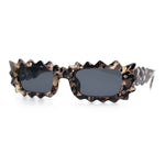 Fun Shockwave Jolt Shape Narrow Rectangle Bold Retro Fashion Sunglasses