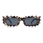 Fun Shockwave Jolt Shape Narrow Rectangle Bold Retro Fashion Sunglasses