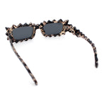 Fun Shockwave Jolt Shape Narrow Rectangle Bold Retro Fashion Sunglasses