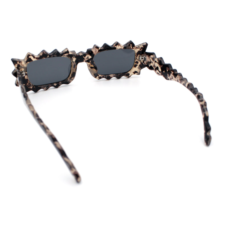 Fun Shockwave Jolt Shape Narrow Rectangle Bold Retro Fashion Sunglasses