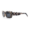 Fun Shockwave Jolt Shape Narrow Rectangle Bold Retro Fashion Sunglasses
