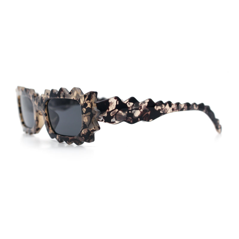 Fun Shockwave Jolt Shape Narrow Rectangle Bold Retro Fashion Sunglasses