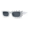 Fun Shockwave Jolt Shape Narrow Rectangle Bold Retro Fashion Sunglasses