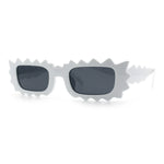 Fun Shockwave Jolt Shape Narrow Rectangle Bold Retro Fashion Sunglasses