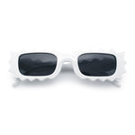 Fun Shockwave Jolt Shape Narrow Rectangle Bold Retro Fashion Sunglasses