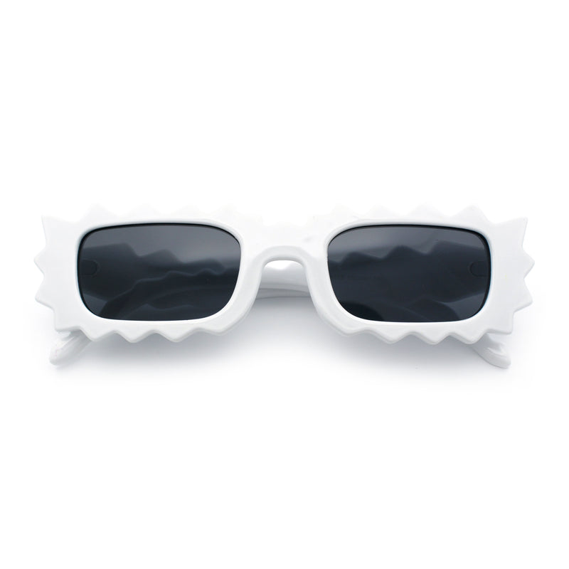Fun Shockwave Jolt Shape Narrow Rectangle Bold Retro Fashion Sunglasses