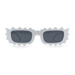 Fun Shockwave Jolt Shape Narrow Rectangle Bold Retro Fashion Sunglasses