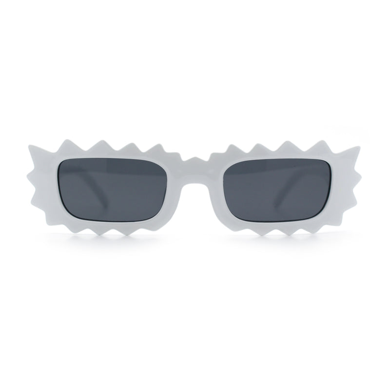 Fun Shockwave Jolt Shape Narrow Rectangle Bold Retro Fashion Sunglasses