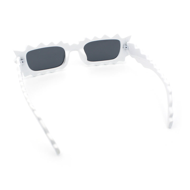Fun Shockwave Jolt Shape Narrow Rectangle Bold Retro Fashion Sunglasses