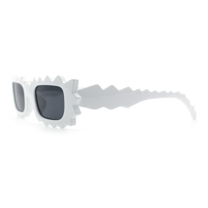 Fun Shockwave Jolt Shape Narrow Rectangle Bold Retro Fashion Sunglasses