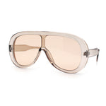 Bold Oversized Shield Thick Plastic Retro Racer Fashion Sunglasses