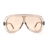 Bold Oversized Shield Thick Plastic Retro Racer Fashion Sunglasses