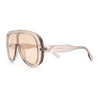 Bold Oversized Shield Thick Plastic Retro Racer Fashion Sunglasses