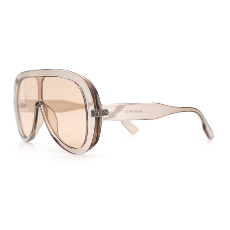 Bold Oversized Shield Thick Plastic Retro Racer Fashion Sunglasses