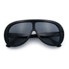 Bold Oversized Shield Thick Plastic Retro Racer Fashion Sunglasses