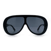 Bold Oversized Shield Thick Plastic Retro Racer Fashion Sunglasses