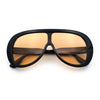 Bold Oversized Shield Thick Plastic Retro Racer Fashion Sunglasses