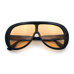 Bold Oversized Shield Thick Plastic Retro Racer Fashion Sunglasses