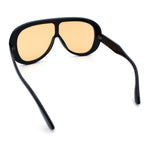 Bold Oversized Shield Thick Plastic Retro Racer Fashion Sunglasses