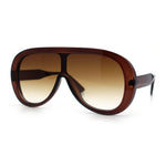 Bold Oversized Shield Thick Plastic Retro Racer Fashion Sunglasses