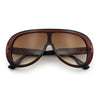 Bold Oversized Shield Thick Plastic Retro Racer Fashion Sunglasses