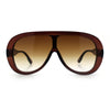 Bold Oversized Shield Thick Plastic Retro Racer Fashion Sunglasses