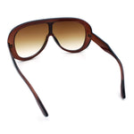 Bold Oversized Shield Thick Plastic Retro Racer Fashion Sunglasses