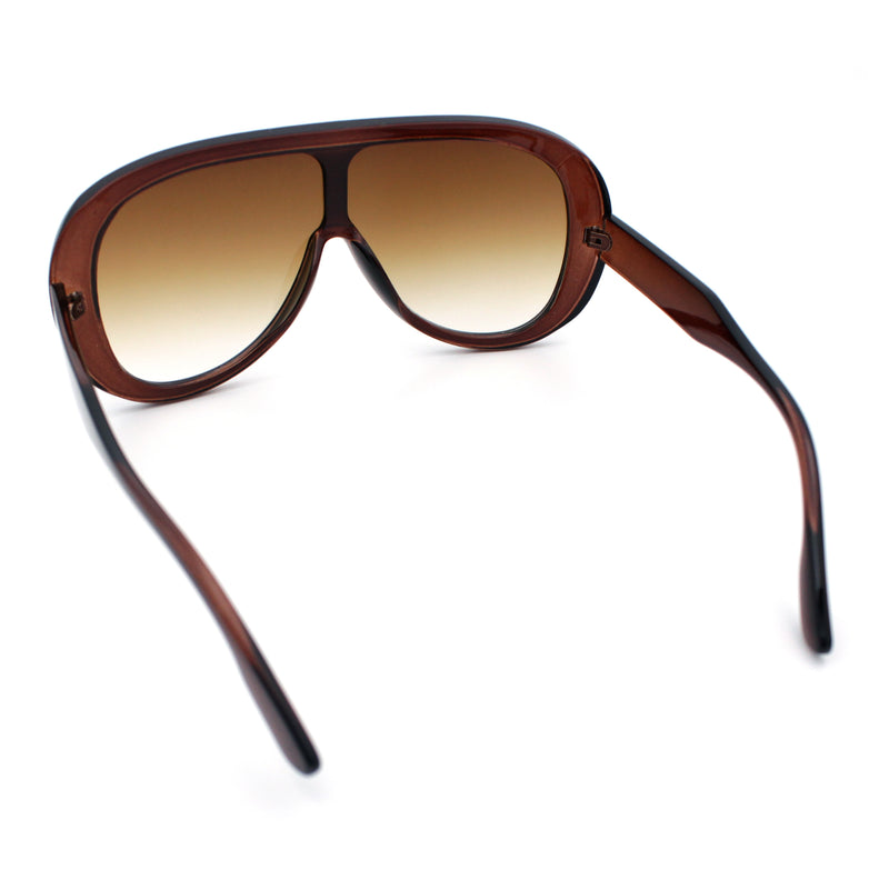 Bold Oversized Shield Thick Plastic Retro Racer Fashion Sunglasses