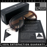 Bold Oversized Shield Thick Plastic Retro Racer Fashion Sunglasses