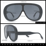 Bold Oversized Shield Thick Plastic Retro Racer Fashion Sunglasses
