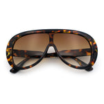 Bold Oversized Shield Thick Plastic Retro Racer Fashion Sunglasses
