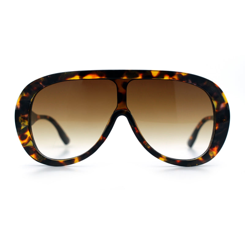 Bold Oversized Shield Thick Plastic Retro Racer Fashion Sunglasses