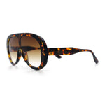 Bold Oversized Shield Thick Plastic Retro Racer Fashion Sunglasses