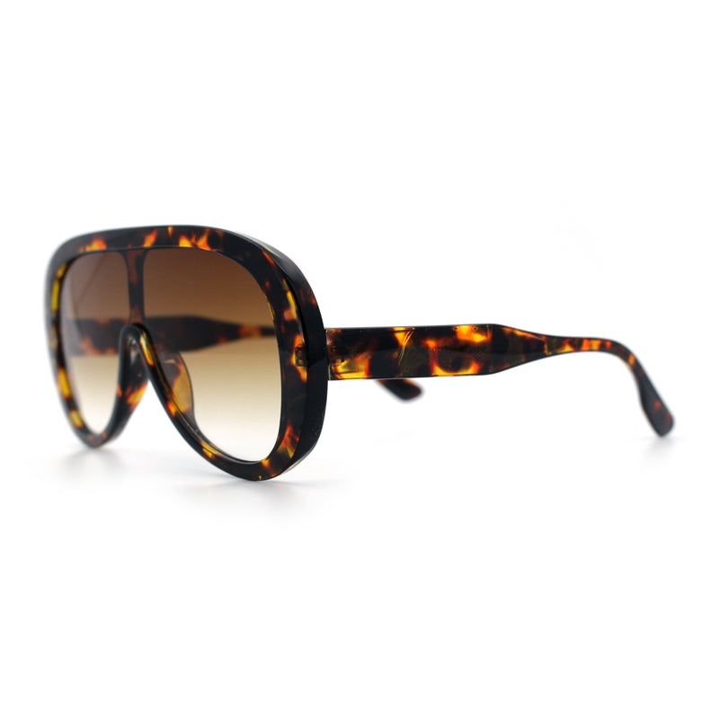 Bold Oversized Shield Thick Plastic Retro Racer Fashion Sunglasses