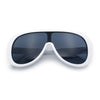 Bold Oversized Shield Thick Plastic Retro Racer Fashion Sunglasses
