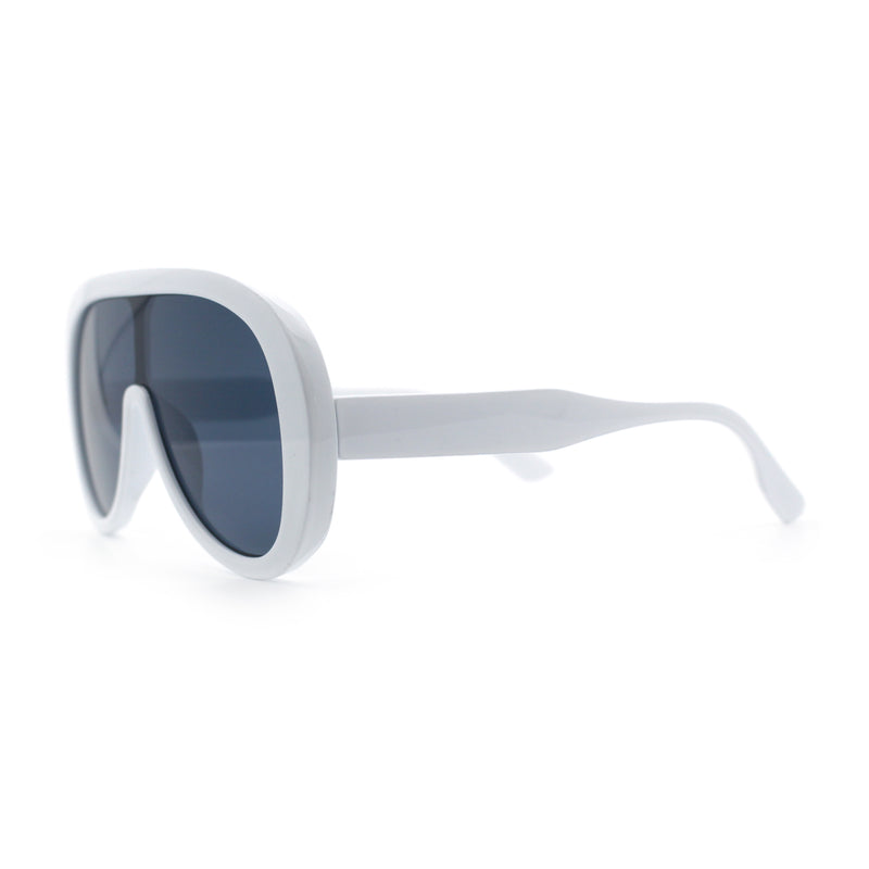 Bold Oversized Shield Thick Plastic Retro Racer Fashion Sunglasses