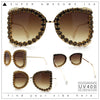 Womens Large Rhinestone Show Light Rim Trim Metal Rim Butterfly Sunglasses