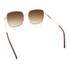 Womens Rectangle Exposed Lens Edge Thin Metal Rim Designer Fashion Sunglasses