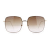 Womens Rectangle Exposed Lens Edge Thin Metal Rim Designer Fashion Sunglasses