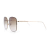 Womens Rectangle Exposed Lens Edge Thin Metal Rim Designer Fashion Sunglasses