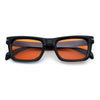 Mens Classic Narrow Rectangle Horn Rim Hipster Hustler Dad Shade Sunglasses